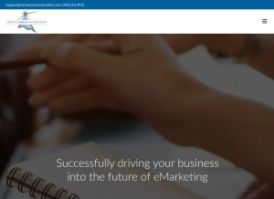 How vertexcommunication.com looks like on a tablet such as an iPad.