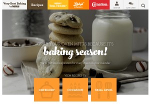 How verybestbaking.com looks like on a tablet such as an iPad.