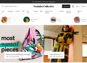 How vestiairecollective.com looks like on a tablet such as an iPad.