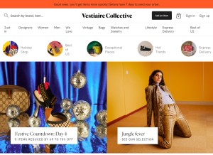 How vestiairecollective.de looks like on a tablet such as an iPad.
