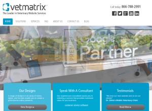 How vetmatrix.com looks like on a tablet such as an iPad.
