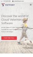 How vetport.com looks like on a mobile device such as an iPhone.