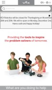 How vexrobotics.com looks like on a mobile device such as an iPhone.