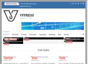 How vfpress.vn looks like on a tablet such as an iPad.
