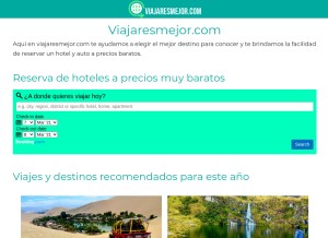 How viajaresmejor.com looks like on a tablet such as an iPad.