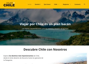 How viajarxchile.cl looks like on a tablet such as an iPad.