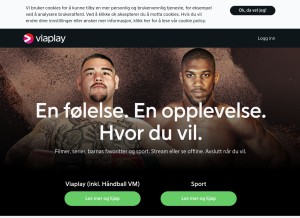 How viaplay.no looks like on a tablet such as an iPad.