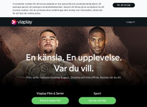 How viaplay.tv looks like on a tablet such as an iPad.