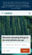 How viator.com looks like on a mobile device such as an iPhone.