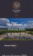 How victoriahills.com looks like on a mobile device such as an iPhone.