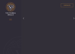 How victoriahills.com looks like on a tablet such as an iPad.