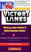 How victorylanes.com looks like on a mobile device such as an iPhone.