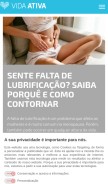 How vidaativa.pt looks like on a mobile device such as an iPhone.