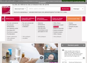How vidal.fr looks like on a tablet such as an iPad.