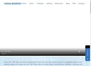 How vidasigns.com looks like on a tablet such as an iPad.