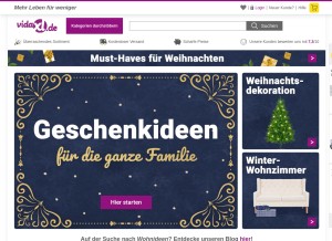 How vidaxl.de looks like on a tablet such as an iPad.