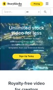 How videoblocks.com looks like on a mobile device such as an iPhone.