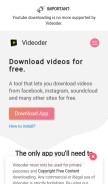 How videoder.net looks like on a mobile device such as an iPhone.