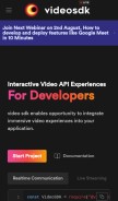 How videosdk.live looks like on a mobile device such as an iPhone.