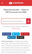 How vidfrom.com looks like on a mobile device such as an iPhone.