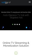 How vidgyor.com looks like on a mobile device such as an iPhone.