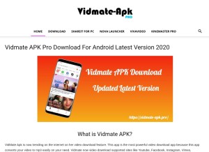How vidmate-apk.pro looks like on a tablet such as an iPad.