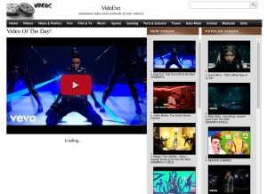 How vidoevo.com looks like on a tablet such as an iPad.