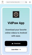 How vidpaw.com looks like on a mobile device such as an iPhone.