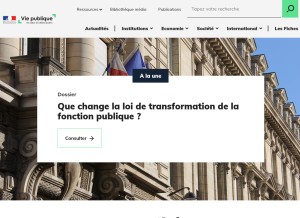How vie-publique.fr looks like on a tablet such as an iPad.