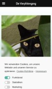 How vierpfotengang.com looks like on a mobile device such as an iPhone.