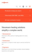 How viessmann.com looks like on a mobile device such as an iPhone.
