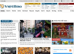 How vietbao.vn looks like on a tablet such as an iPad.