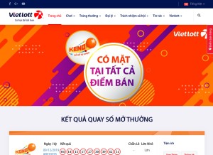 How vietlott.vn looks like on a tablet such as an iPad.