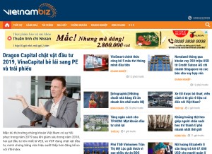 How vietnambiz.vn looks like on a tablet such as an iPad.