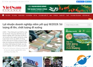 How vietnamfinance.vn looks like on a tablet such as an iPad.