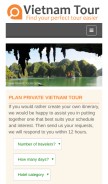 How vietnamtour.com looks like on a mobile device such as an iPhone.