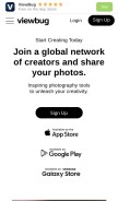 How viewbug.com looks like on a mobile device such as an iPhone.