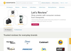 How viewpoints.com looks like on a tablet such as an iPad.
