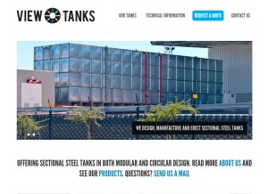 How viewtanks.co.za looks like on a tablet such as an iPad.