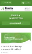 How viidakko.fi looks like on a mobile device such as an iPhone.