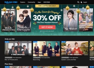 How viki.com looks like on a tablet such as an iPad.
