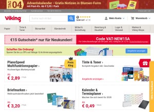 How vikingdirekt.at looks like on a tablet such as an iPad.