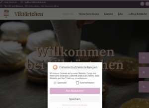 How viktoertchen.de looks like on a tablet such as an iPad.