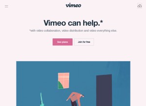 How vimeo.com looks like on a tablet such as an iPad.