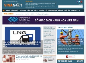 How vinanet.vn looks like on a tablet such as an iPad.