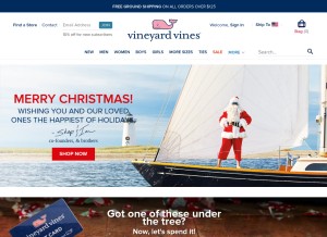 How vineyardvines.com looks like on a tablet such as an iPad.