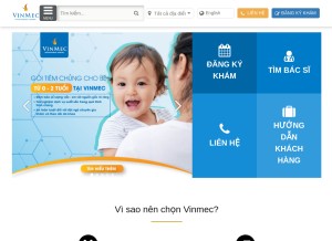 How vinmec.com looks like on a tablet such as an iPad.