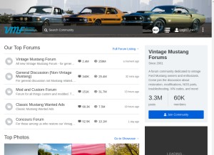 How vintage-mustang.com looks like on a tablet such as an iPad.
