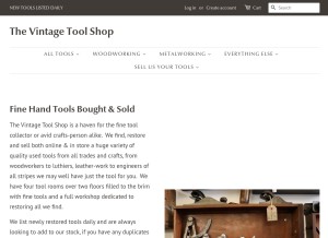 How vintagetoolshop.com looks like on a tablet such as an iPad.