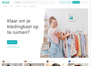How vinted.nl looks like on a tablet such as an iPad.